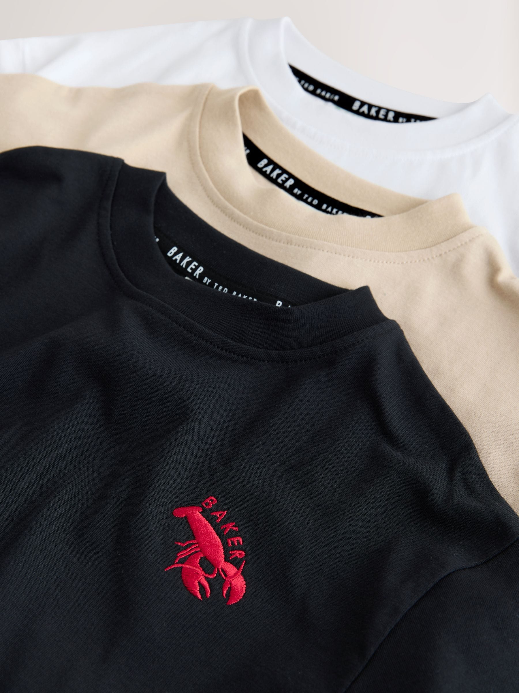 Dsiney Kidz - Baker by Ted Baker 3 Pack Embroidered Logo Stone/White/Black T-Shirts image 6