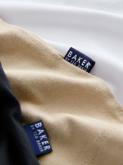Dsiney Kidz - Baker by Ted Baker 3 Pack Embroidered Logo Stone/White/Black T-Shirts image 8