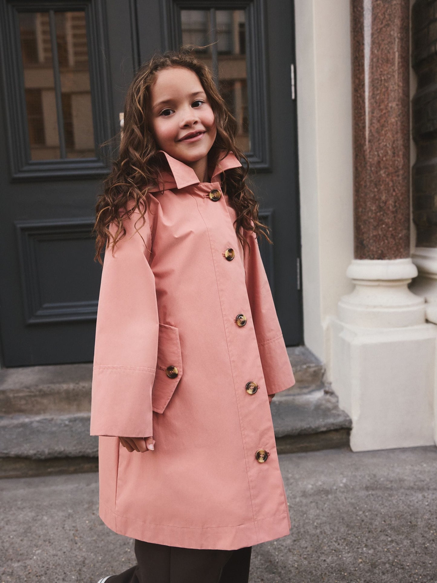 Dsiney Kidz - Pink Shower Resistant Cotton Rich Trench Coat (5-13yrs) image 1