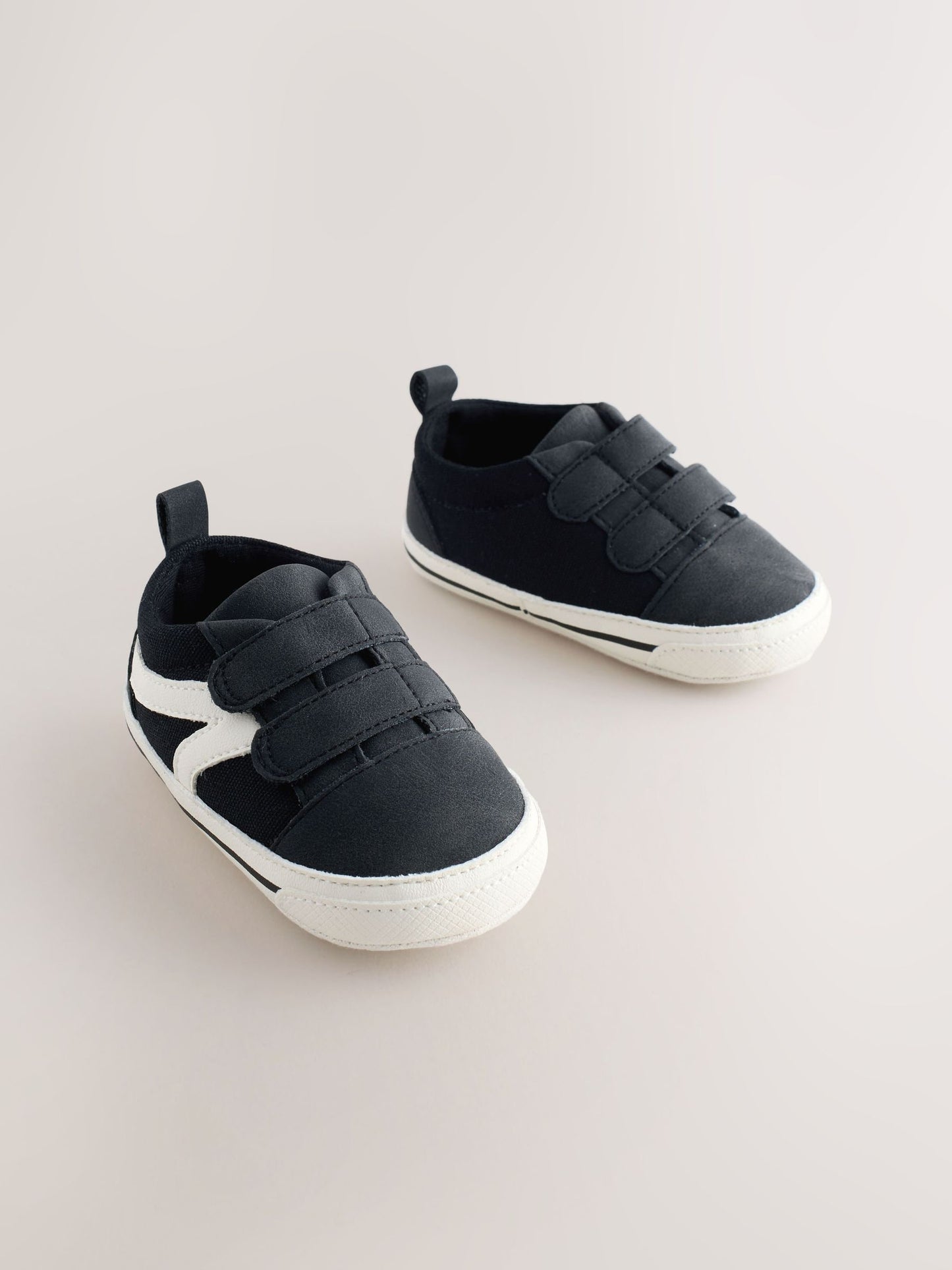 Black Touch Fastening Baby Trainers (0-2mths) image 1