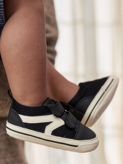 Black Touch Fastening Baby Trainers (0-2mths) image 2