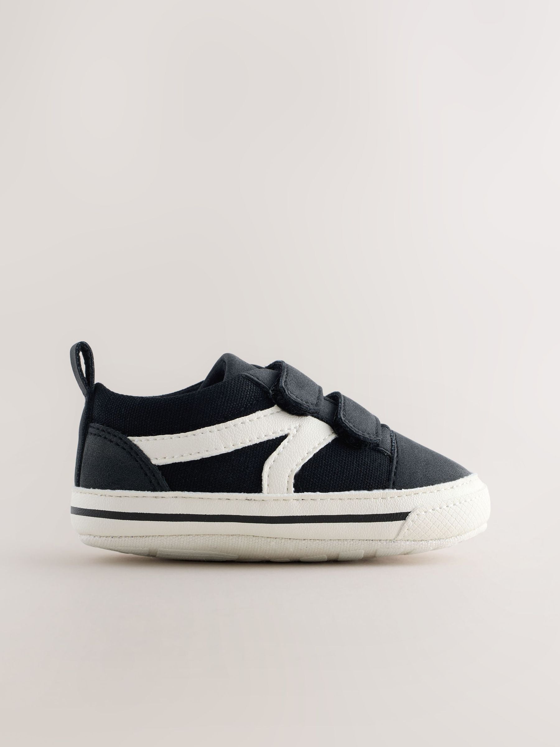 Black Touch Fastening Baby Trainers (0-2mths) image 3