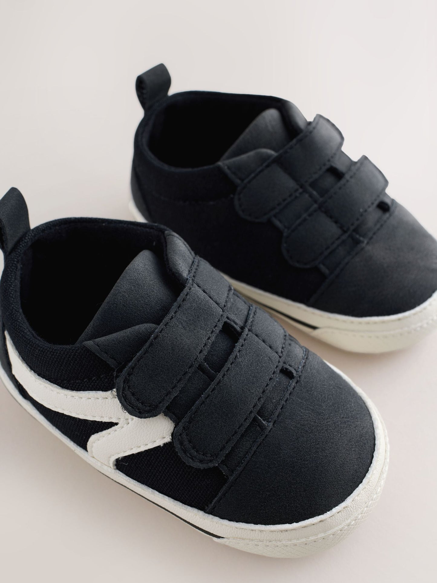 Black Touch Fastening Baby Trainers (0-2mths) image 4