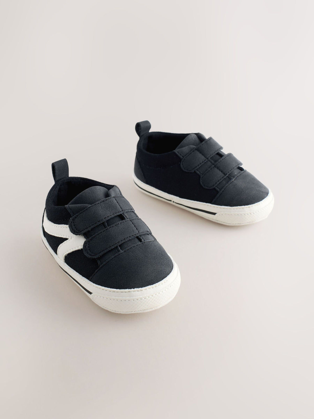 Black Touch Fastening Baby Trainers (0-2mths) image 1