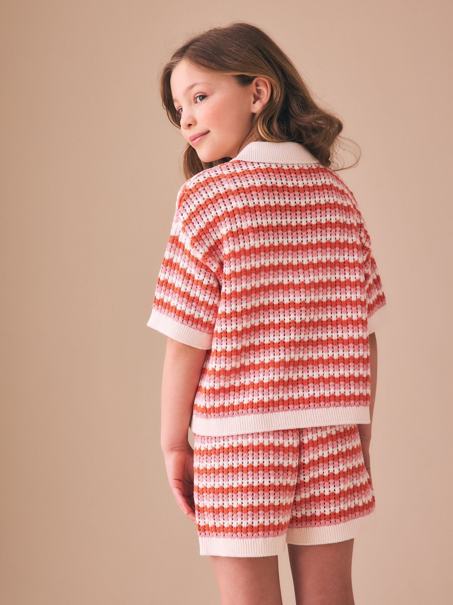 Dsiney Kidz - Orange Knitted Shirt & Shorts Set (3-16yrs) image 3