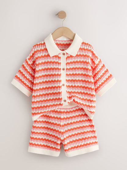 Dsiney Kidz - Orange Knitted Shirt & Shorts Set (3-16yrs) image 5