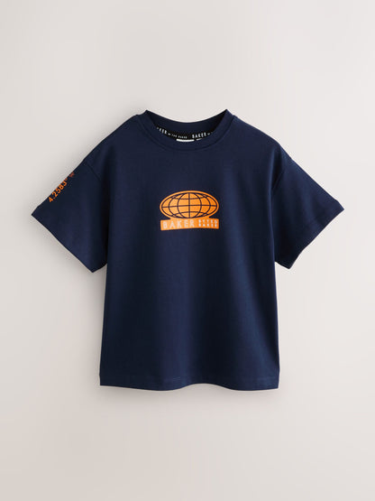 Dsiney Kidz - Baker by Ted Baker White/Blue/Navy Baker by Ted Baker 3 Pack T-Shirts image 4