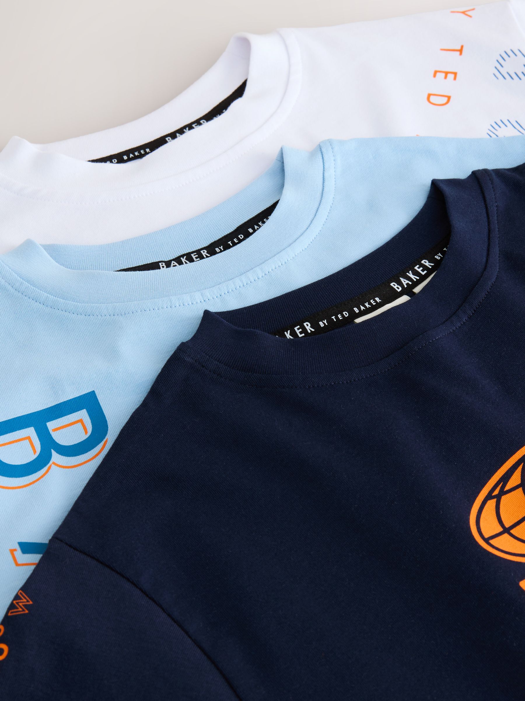 Dsiney Kidz - Baker by Ted Baker White/Blue/Navy Baker by Ted Baker 3 Pack T-Shirts image 6