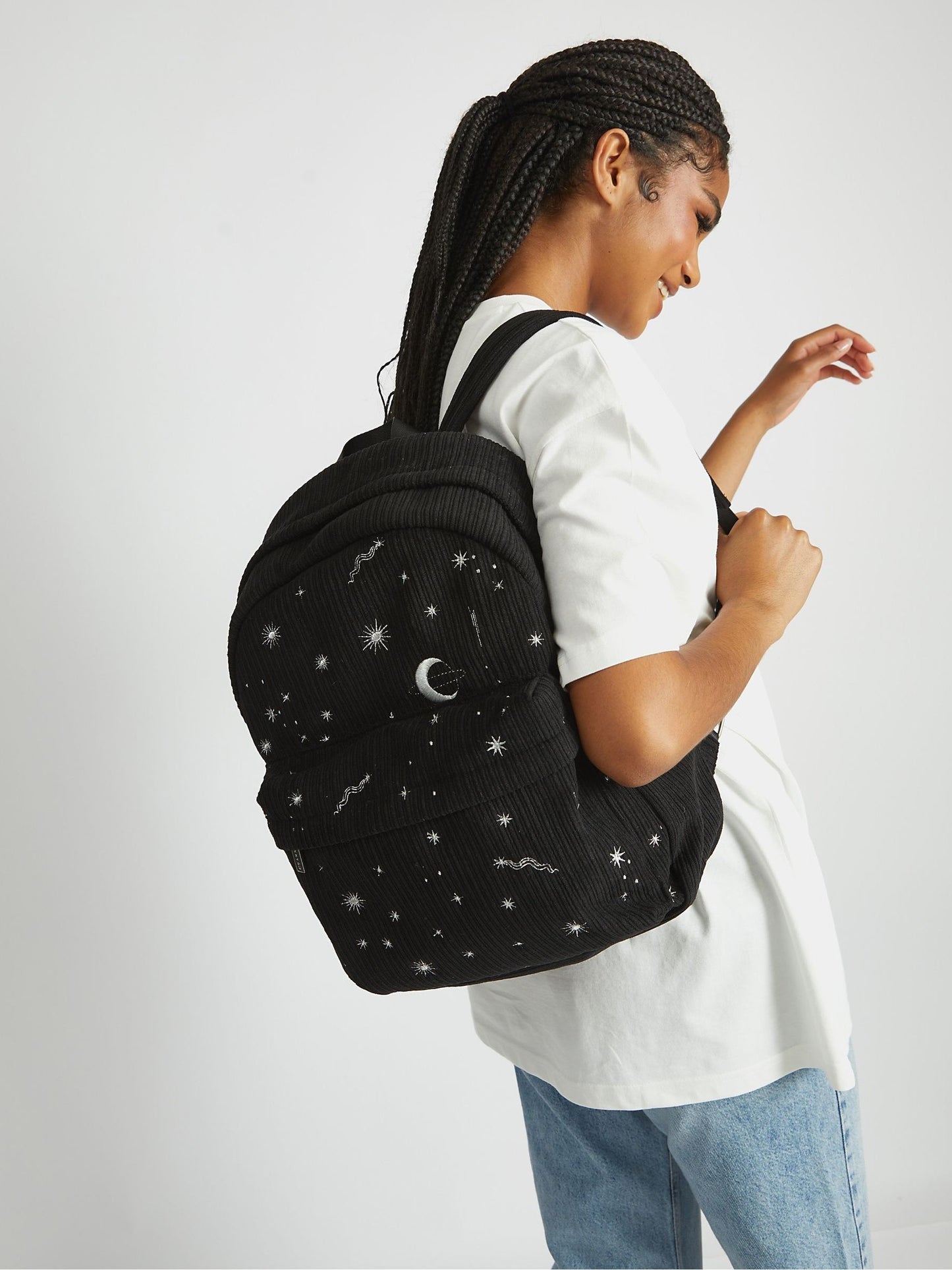Skinnydip Black Celestial Silver Cord Backpack image 1