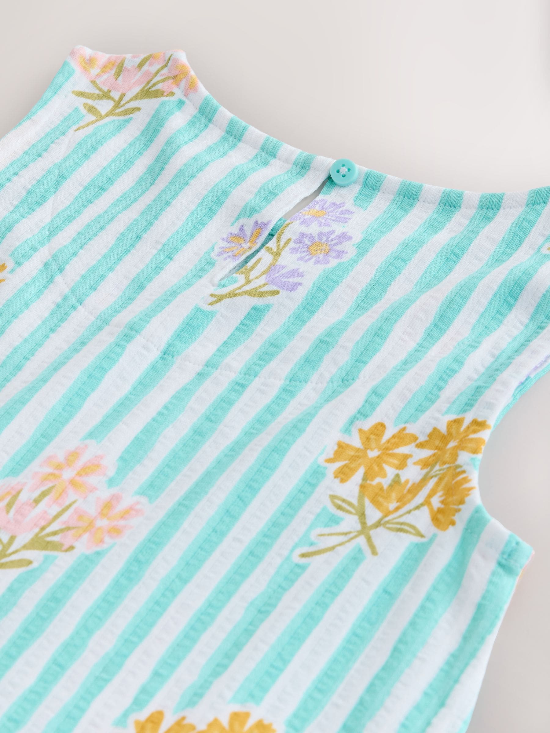 Pale Blue Floral Sleeveless Jersey Dress (3-16yrs) image 7