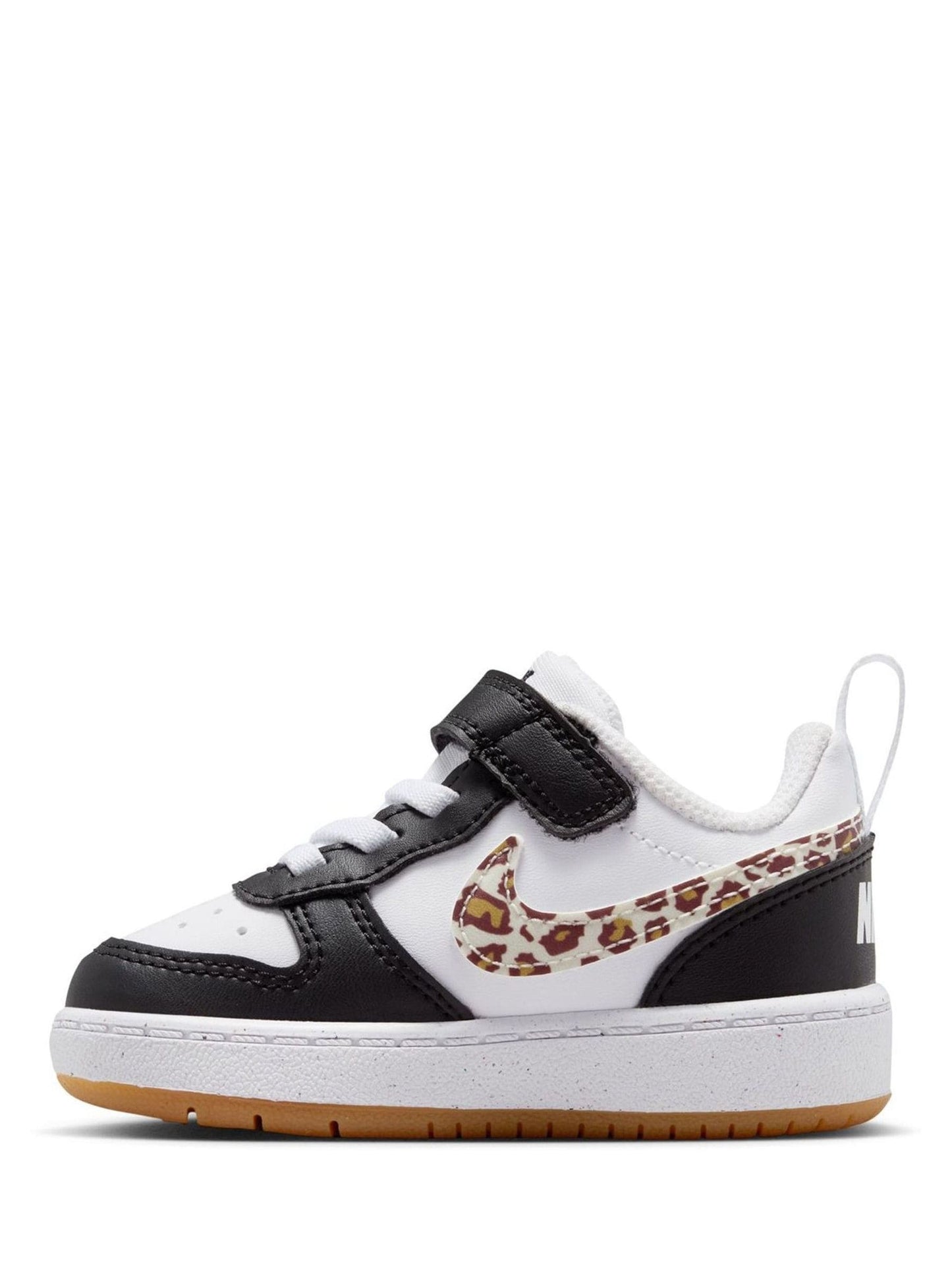 Nike Black/White/Leopard Print Infant Court Borough Low Recraft Trainers image 2
