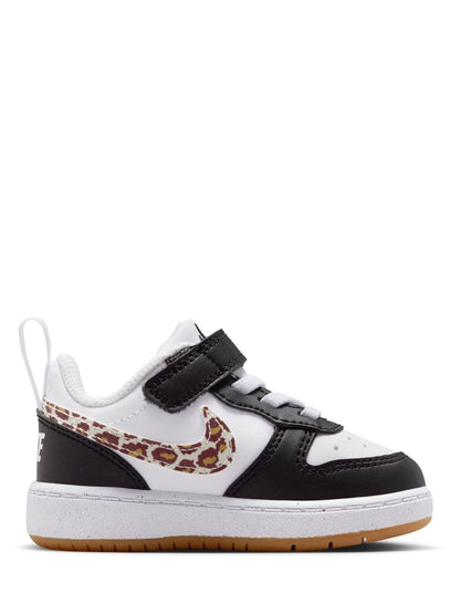 Nike Black/White/Leopard Print Infant Court Borough Low Recraft Trainers image 3