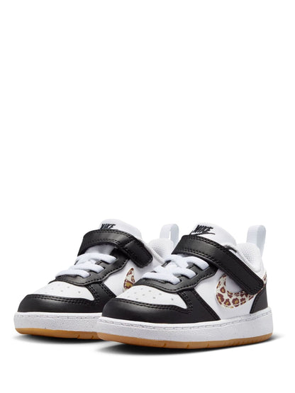 Nike Black/White/Leopard Print Infant Court Borough Low Recraft Trainers image 5