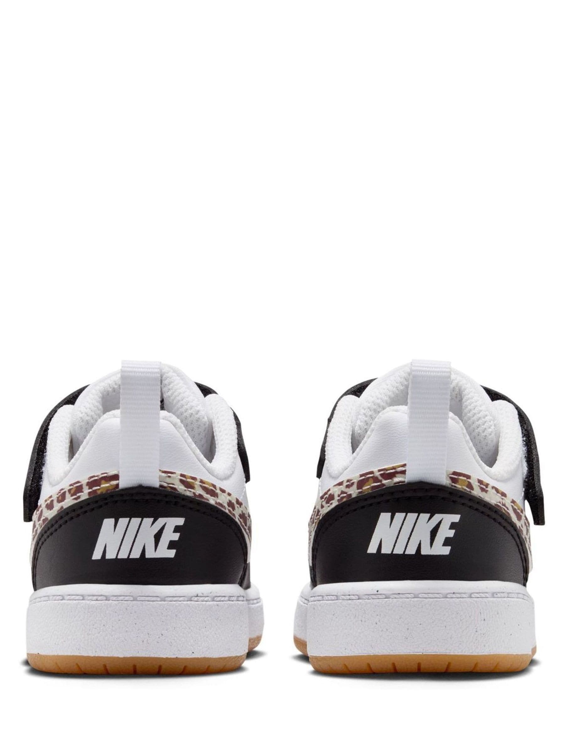 Nike Black/White/Leopard Print Infant Court Borough Low Recraft Trainers image 6