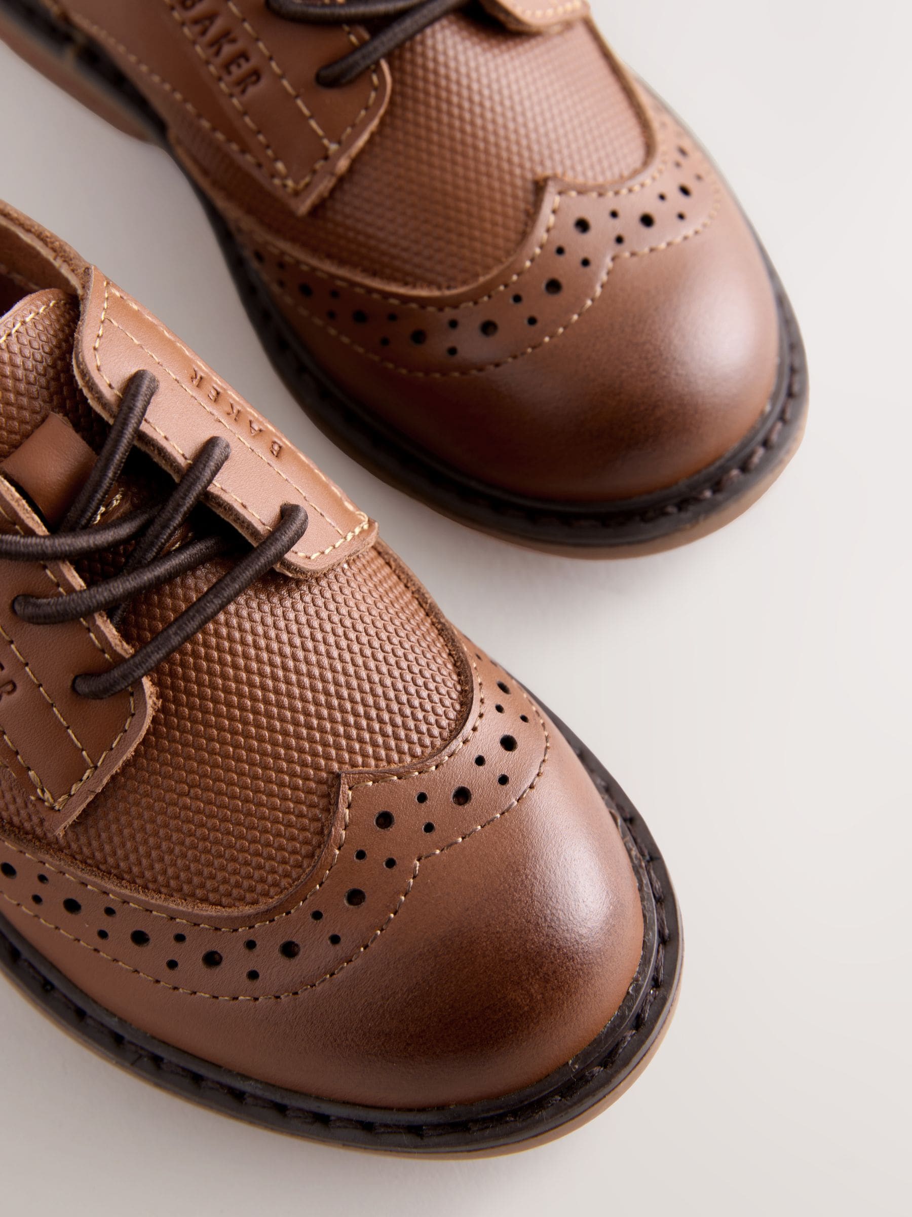 Baker by Ted Baker Smart Leather Tan Brown Brogues image 4
