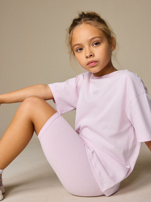 Dsiney Kidz - Pink Studio Aura Oversized T-Shirt Cycling Shorts Set (3-16yrs) image 1