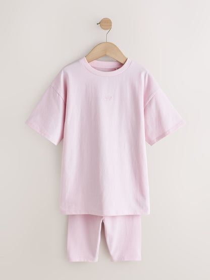 Dsiney Kidz - Pink Studio Aura Oversized T-Shirt Cycling Shorts Set (3-16yrs) image 5