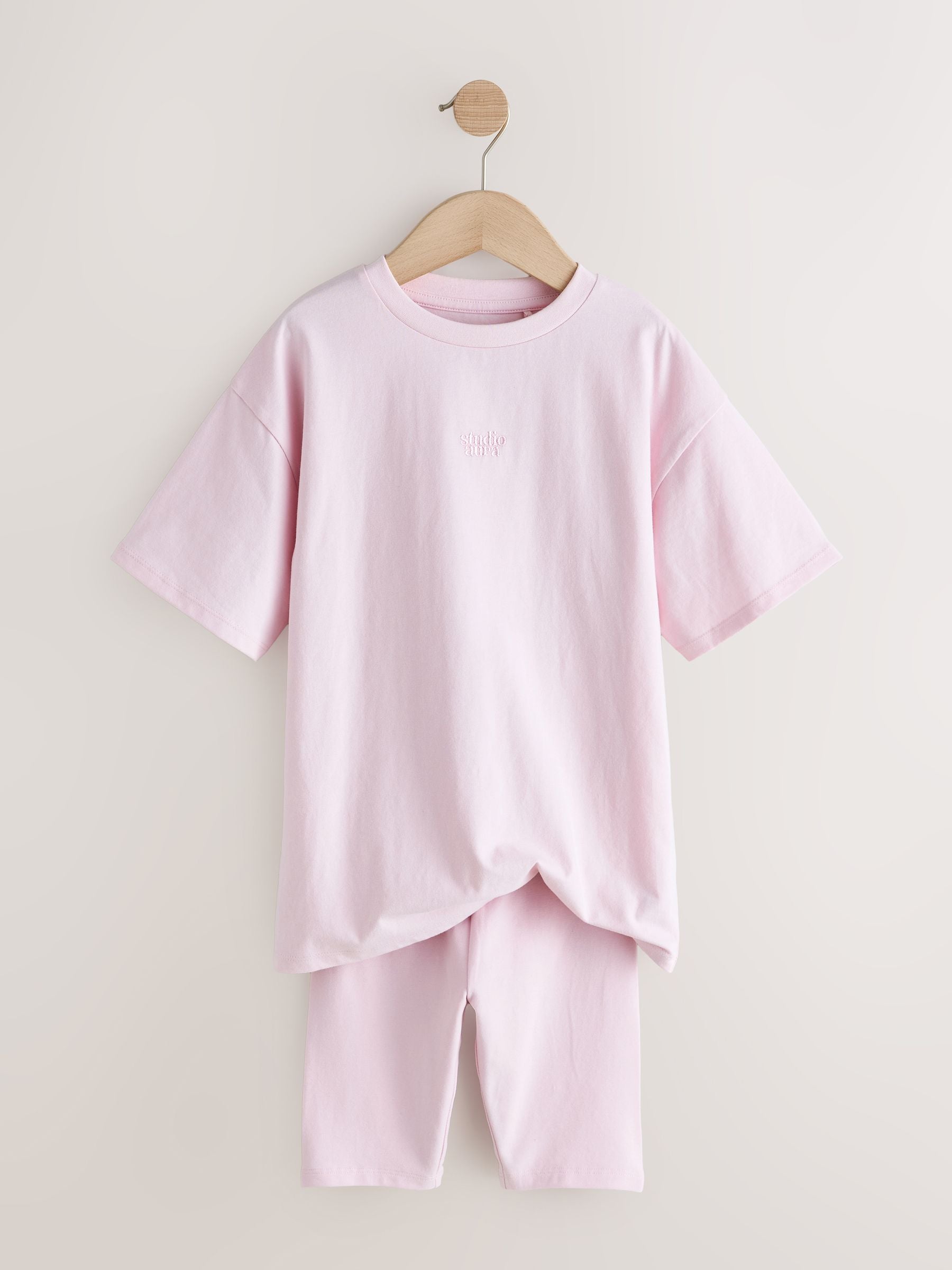 Dsiney Kidz - Pink Studio Aura Oversized T-Shirt Cycling Shorts Set (3-16yrs) image 6
