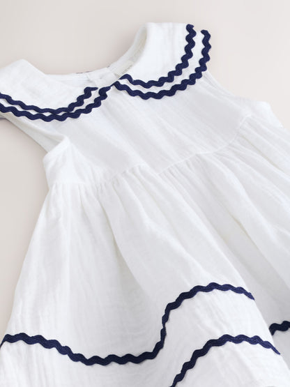 White Ric Rac Collar Dress (3mths-8yrs) image 7