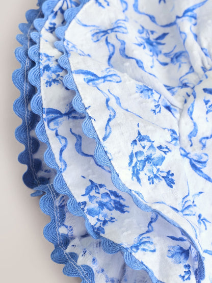 Blue Floral Angel Sleeve Dress (3mths-8yrs) image 4