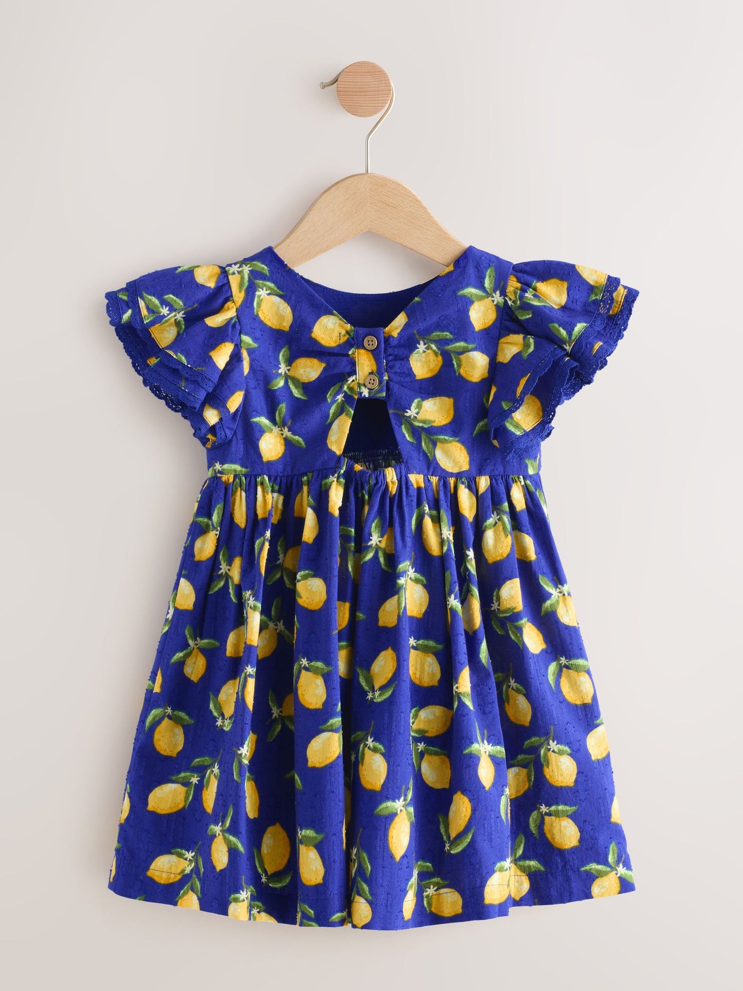 Blue Lemon Print Angel Sleeve Dress (3mths-8yrs) image 5