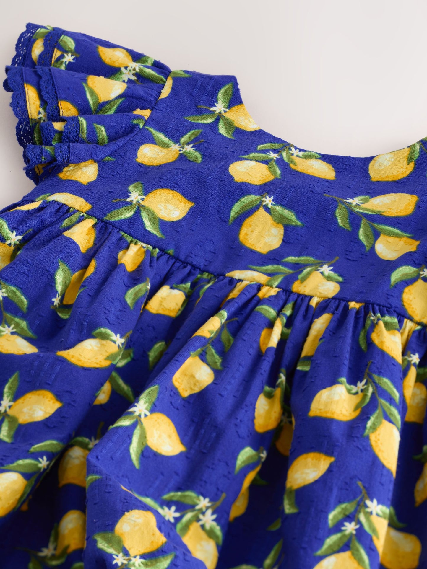 Blue Lemon Print Angel Sleeve Dress (3mths-8yrs) image 7