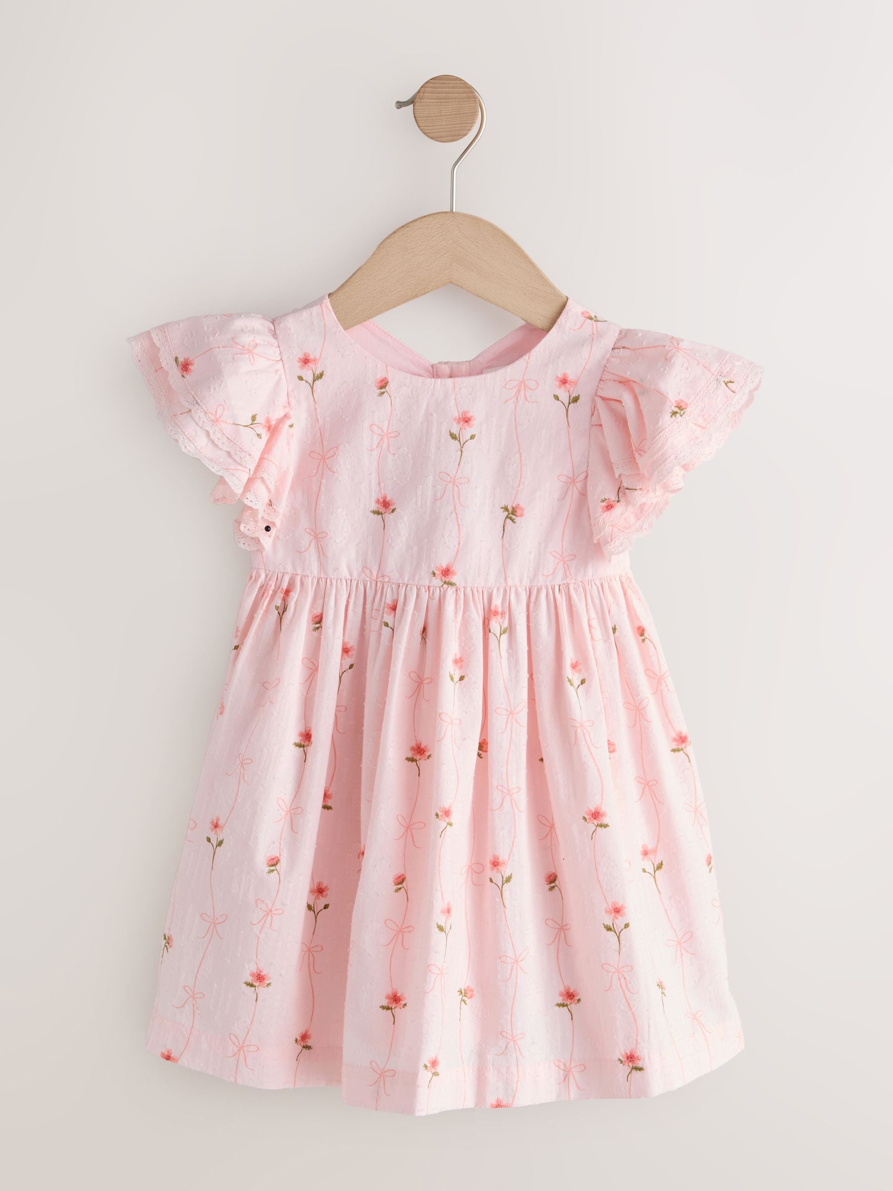 Pink Print Angel Sleeve Dress (3mths-8yrs) image 5