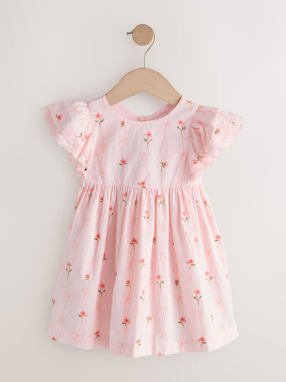 Pink Print Angel Sleeve Dress (3mths-8yrs) image 5