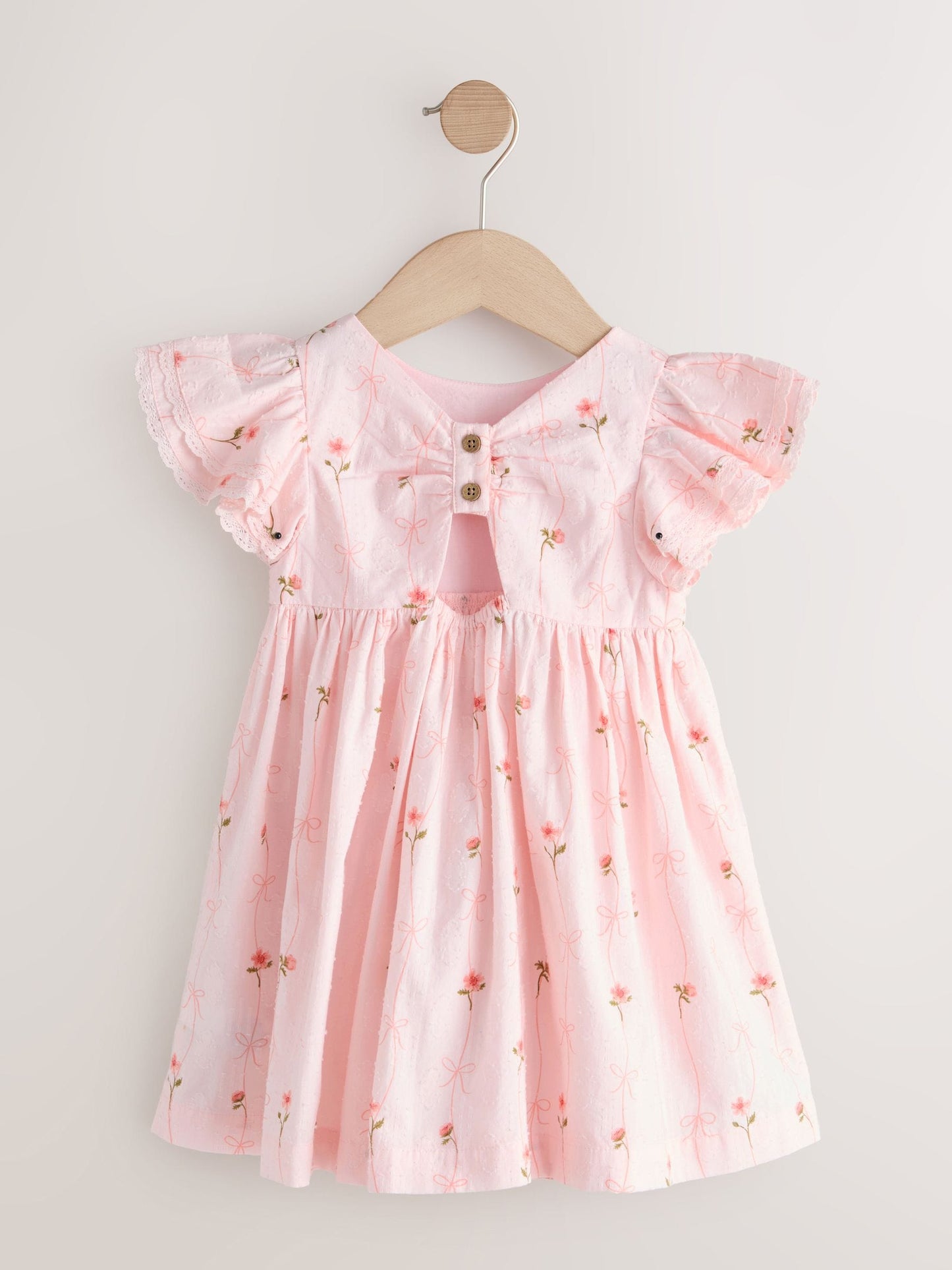 Pink Print Angel Sleeve Dress (3mths-8yrs) image 6