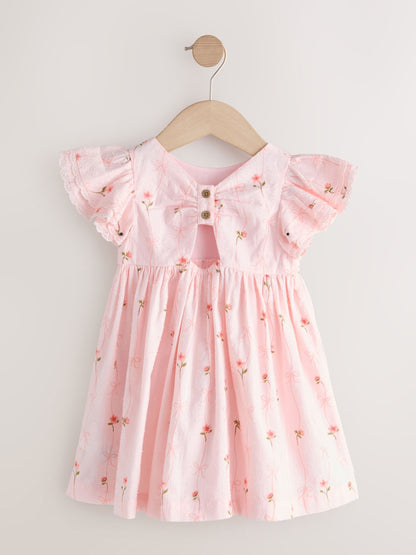 Pink Print Angel Sleeve Dress (3mths-8yrs) image 6