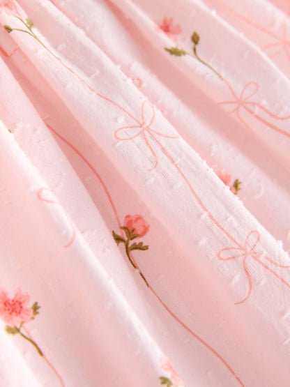 Pink Print Angel Sleeve Dress (3mths-8yrs) image 7