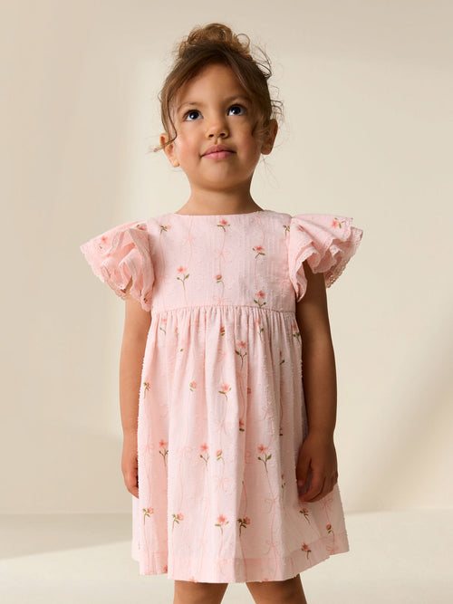 Dsiney Kidz - Pink Print Angel Sleeve Dress (3mths-8yrs) image 1