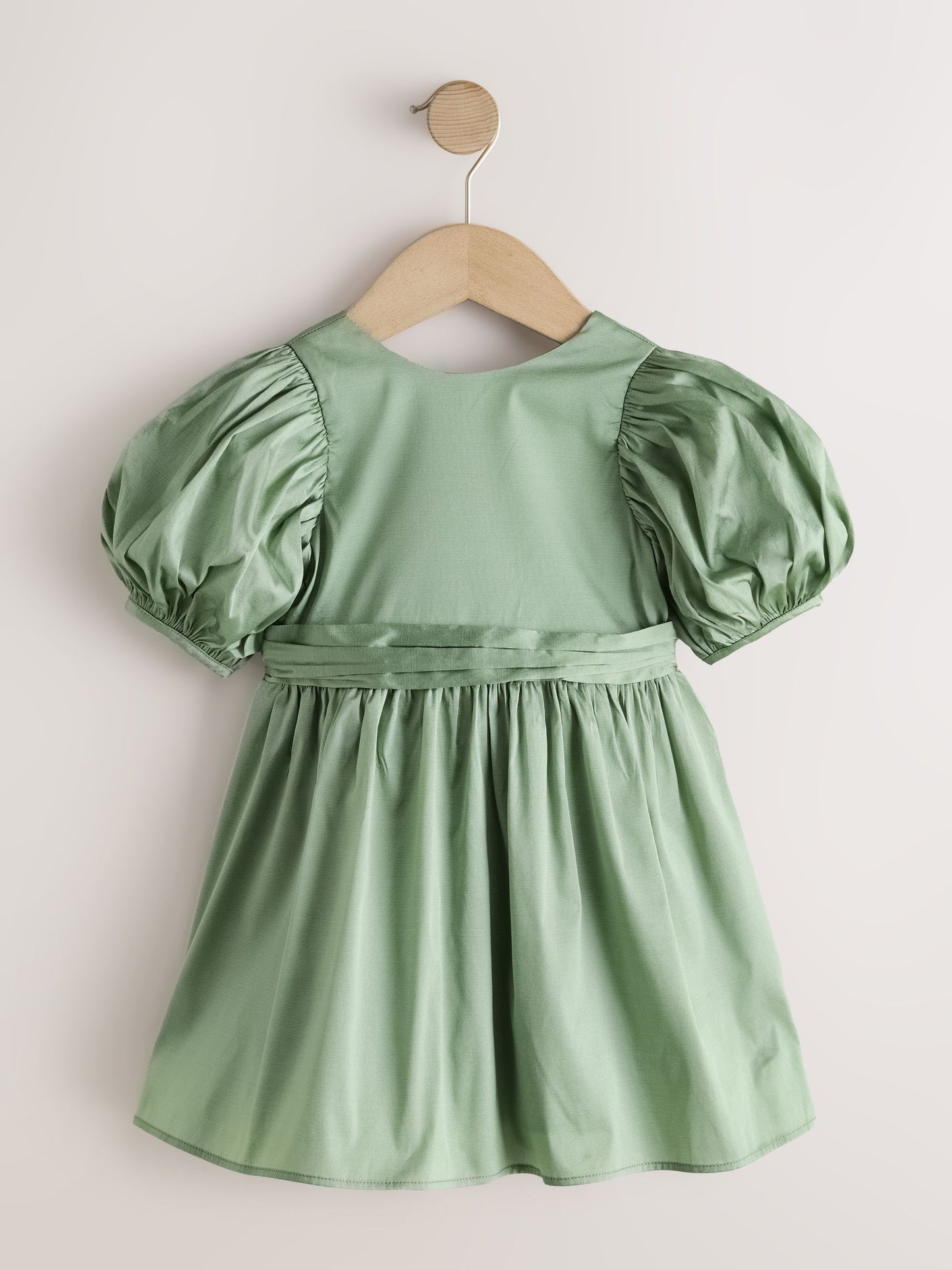 Sage Green Flower Girl Taffeta Bow Dress (3mths-8yrs) image 5