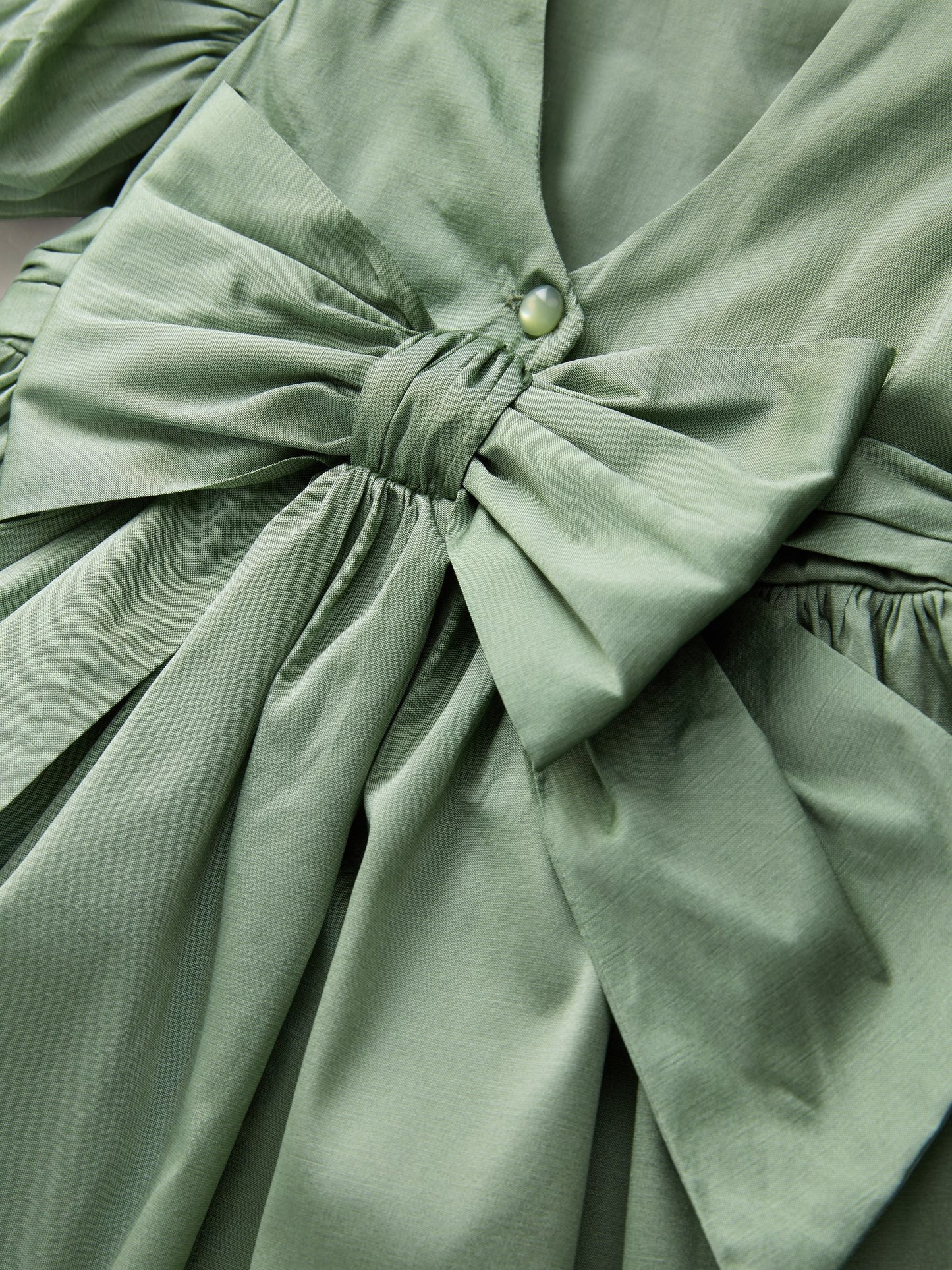 Sage Green Flower Girl Taffeta Bow Dress (3mths-8yrs) image 7