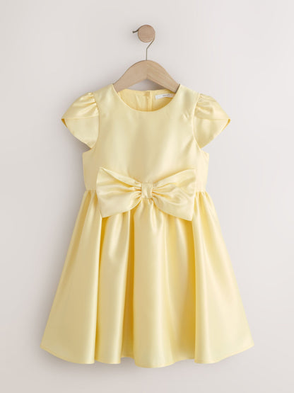 Butter Yellow Flower Girls Bow Front Dress (3mths-10yrs) image 5
