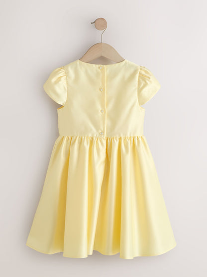 Butter Yellow Flower Girls Bow Front Dress (3mths-10yrs) image 6