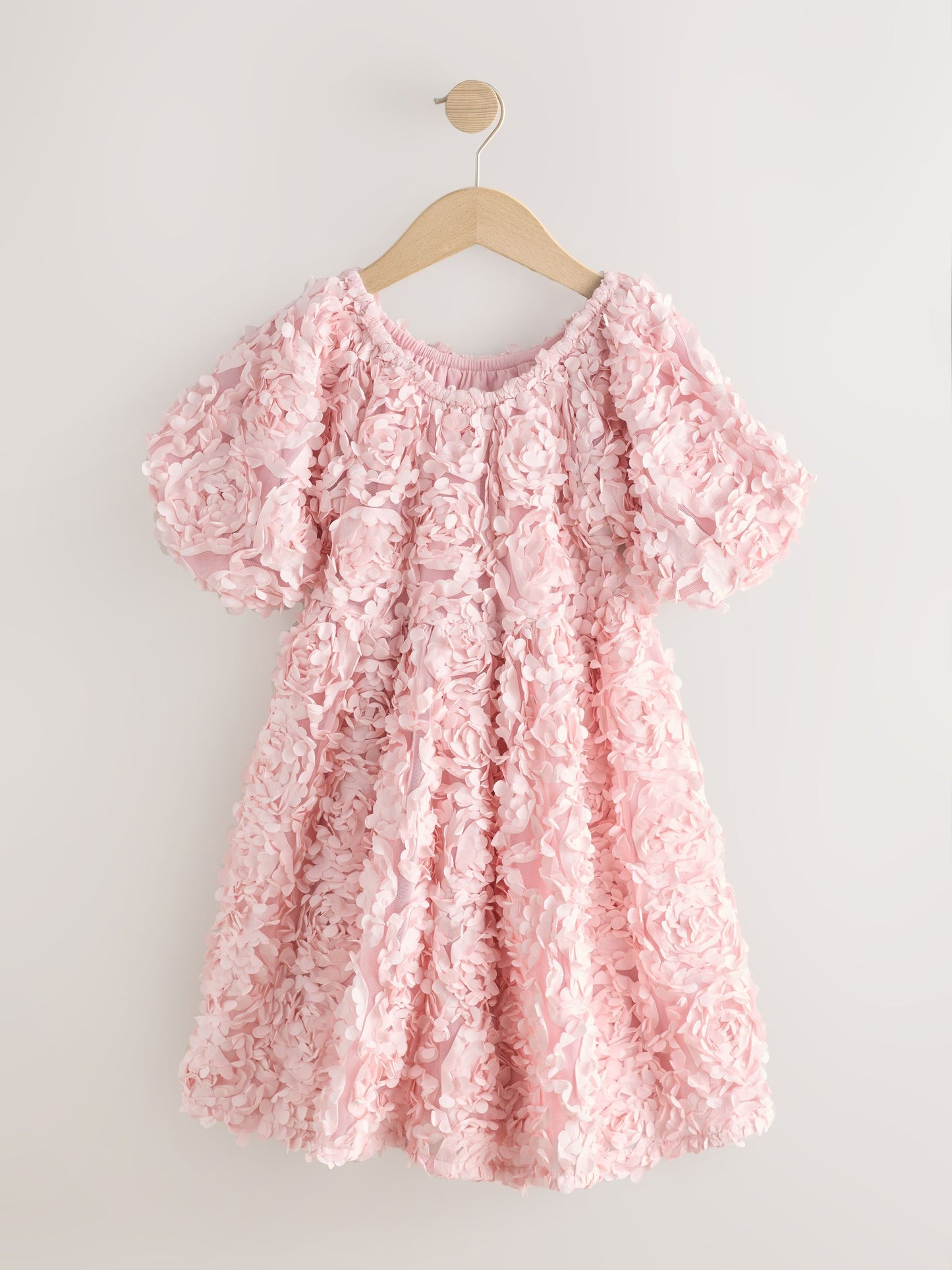 Pink 3D Floral Occasion Dress (3-14yrs) image 5