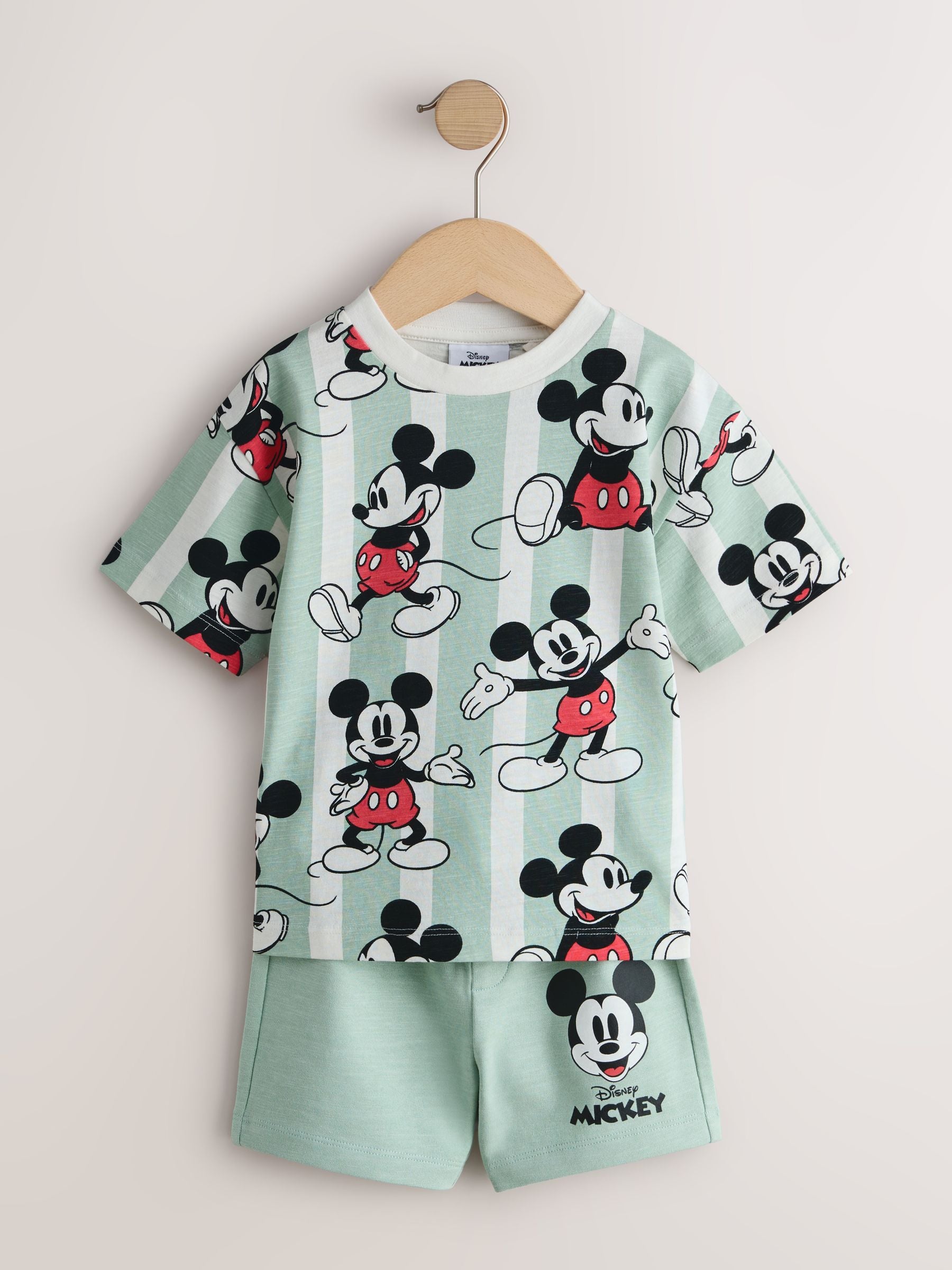 Sage Green Mickey Mouse T-Shirt and Shorts Set (3mths-8yrs) image 5