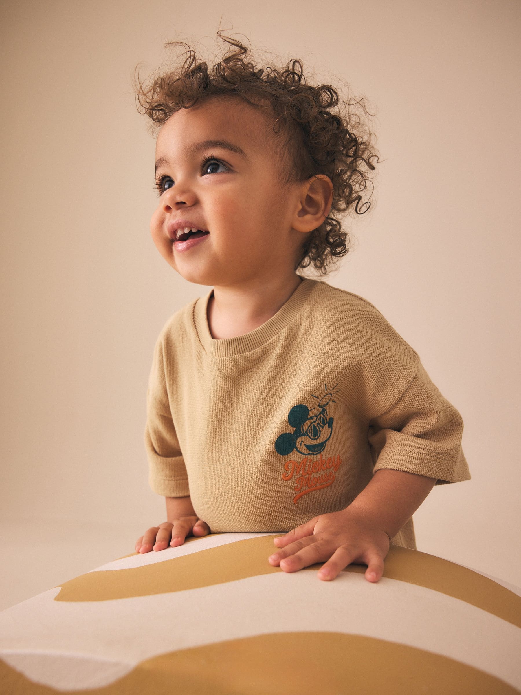 Tan Brown Mickey Mouse Short Sleeve T-Shirt (3mths-8yrs) image 3