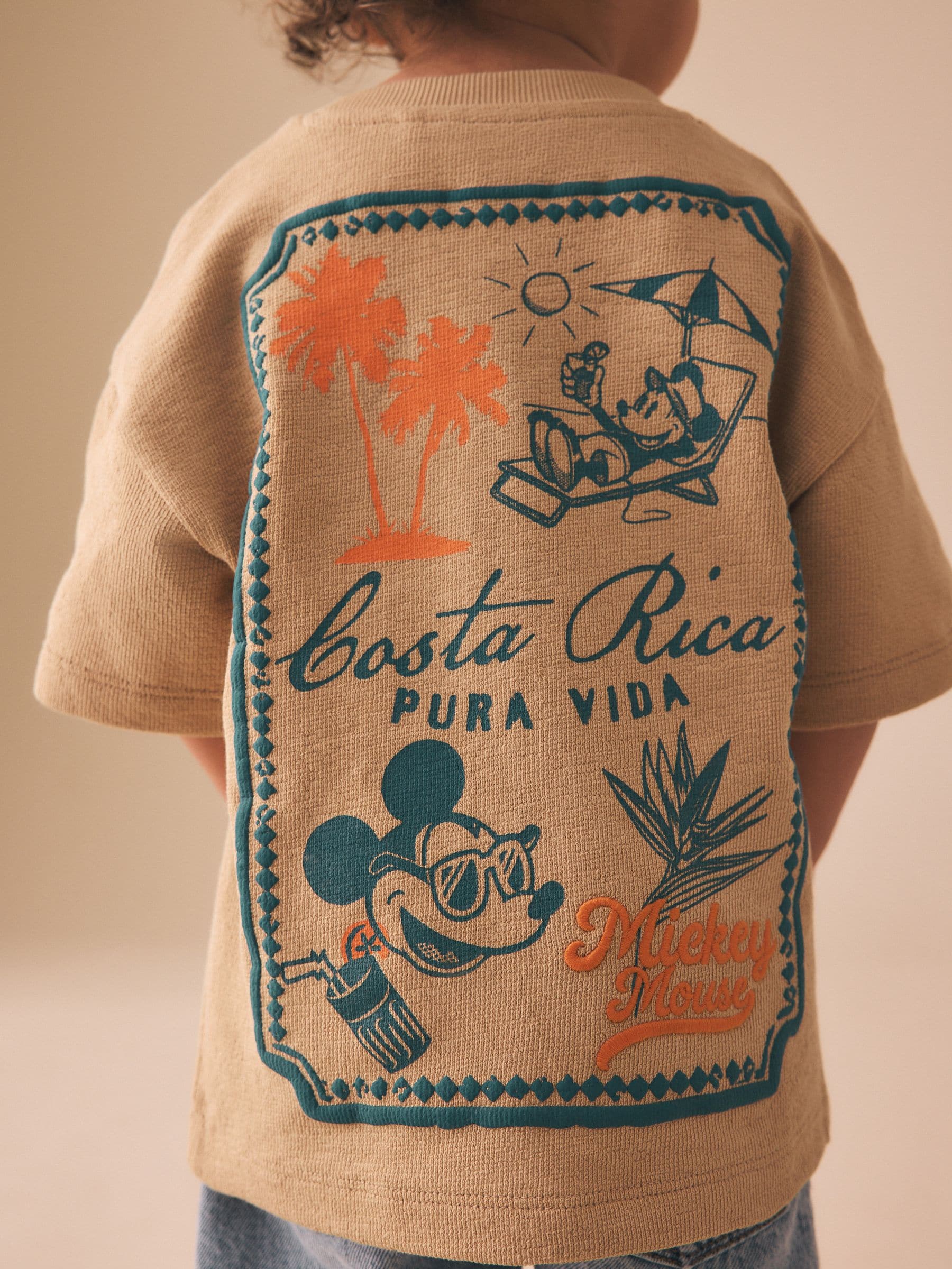 Tan Brown Mickey Mouse Short Sleeve T-Shirt (3mths-8yrs) image 4