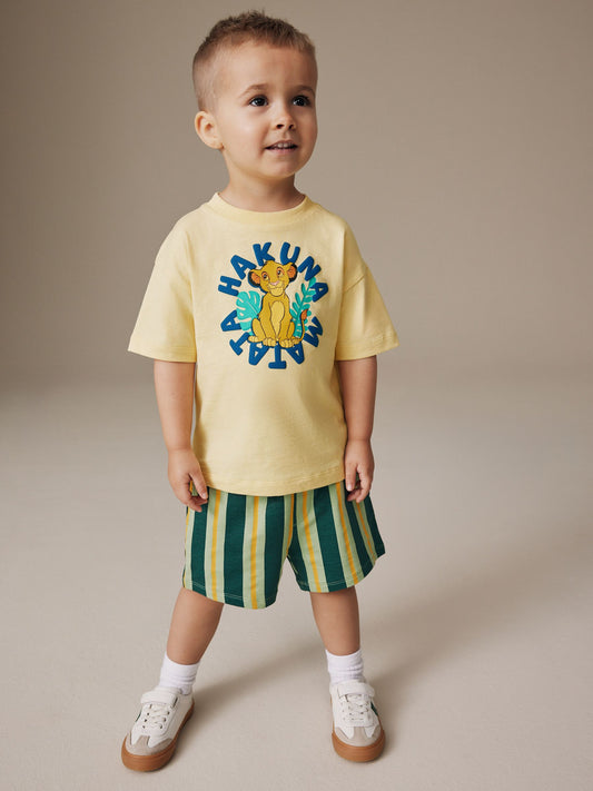 Yellow Lion King Short Sleeve T-Shirt & Shorts Set (6mths-8yrs) image 1