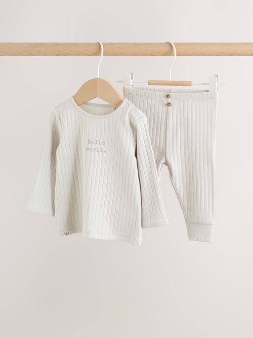 Dsiney Kidz - Grey Hello World Top and Leggings Baby Set (0-18mths) image 1