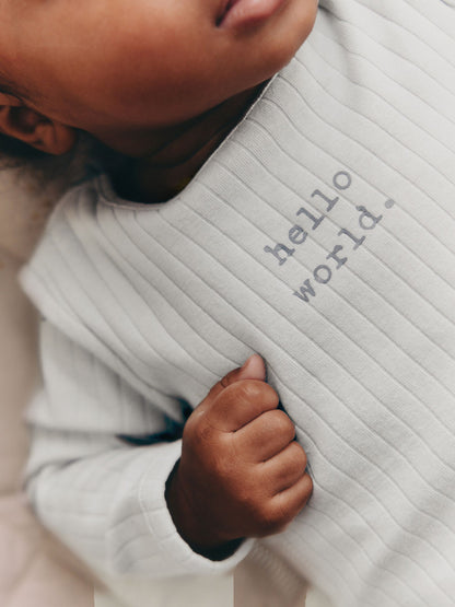 Grey Hello World Top and Leggings Baby Set (0-18mths) image 3