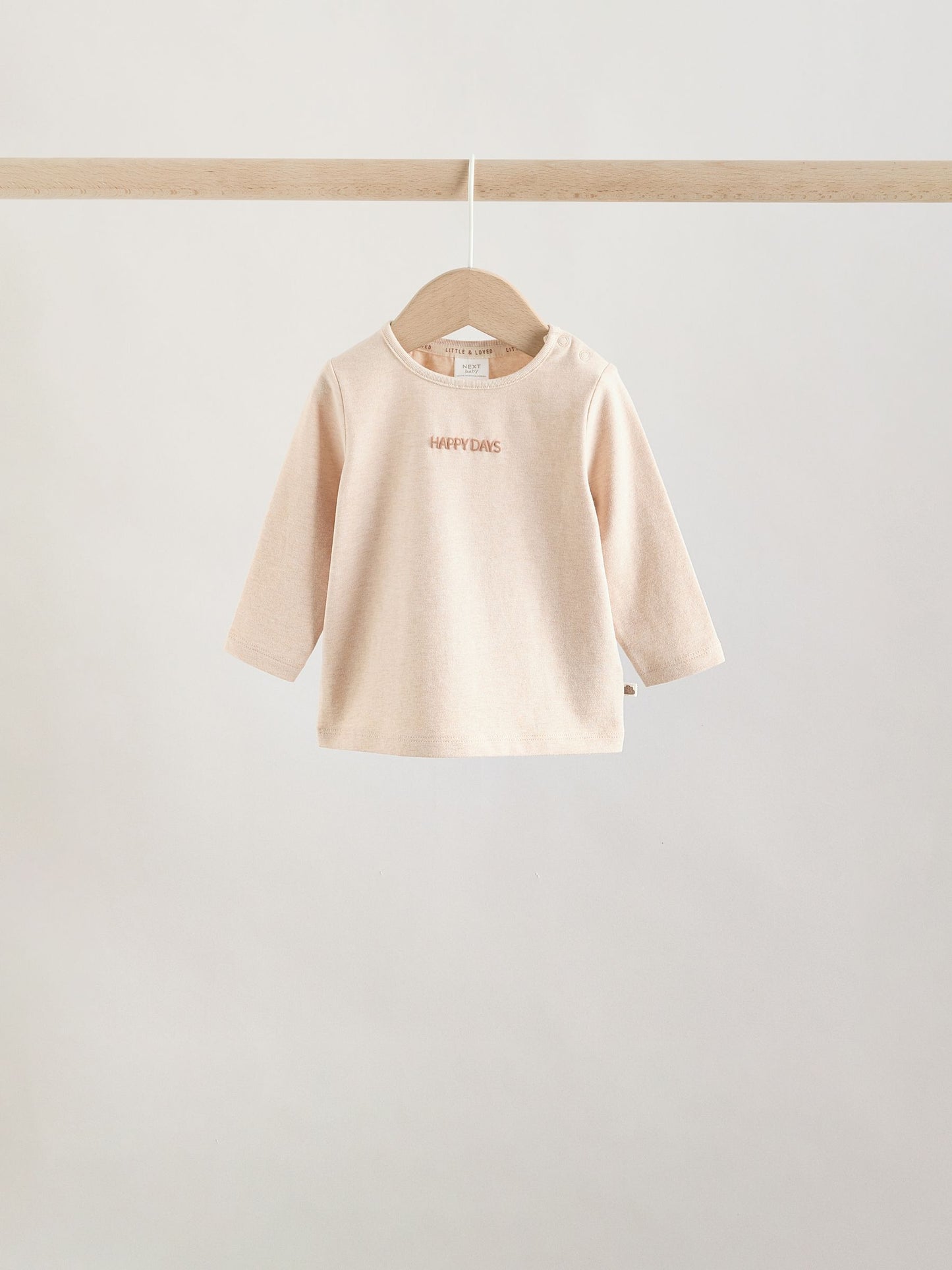 Neutral/Grey Long Sleeve Baby T-Shirts 3 Pack (0mths-2yrs) image 3