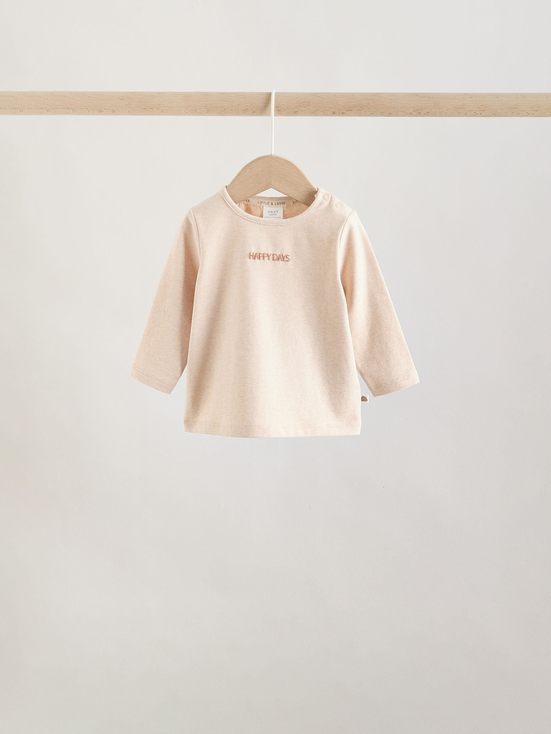 Neutral/Grey Long Sleeve Baby T-Shirts 3 Pack (0mths-2yrs) image 3