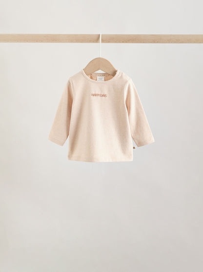 Neutral/Grey Long Sleeve Baby T-Shirts 3 Pack (0mths-2yrs) image 3