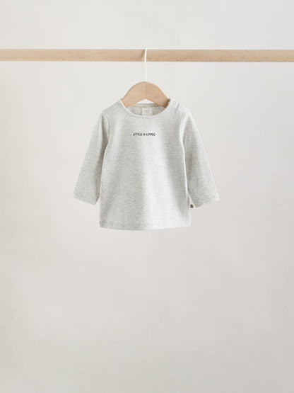 Neutral/Grey Long Sleeve Baby T-Shirts 3 Pack (0mths-2yrs) image 6