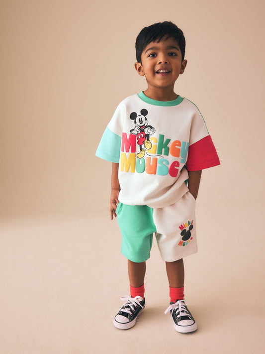 Colour Block Mickey Short Sleeve Crew and Shorts Set (3mths-8yrs) image 3