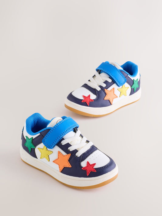 Little Bird by Jools Oliver Blue Bright Rainbow Star Trainers image 1