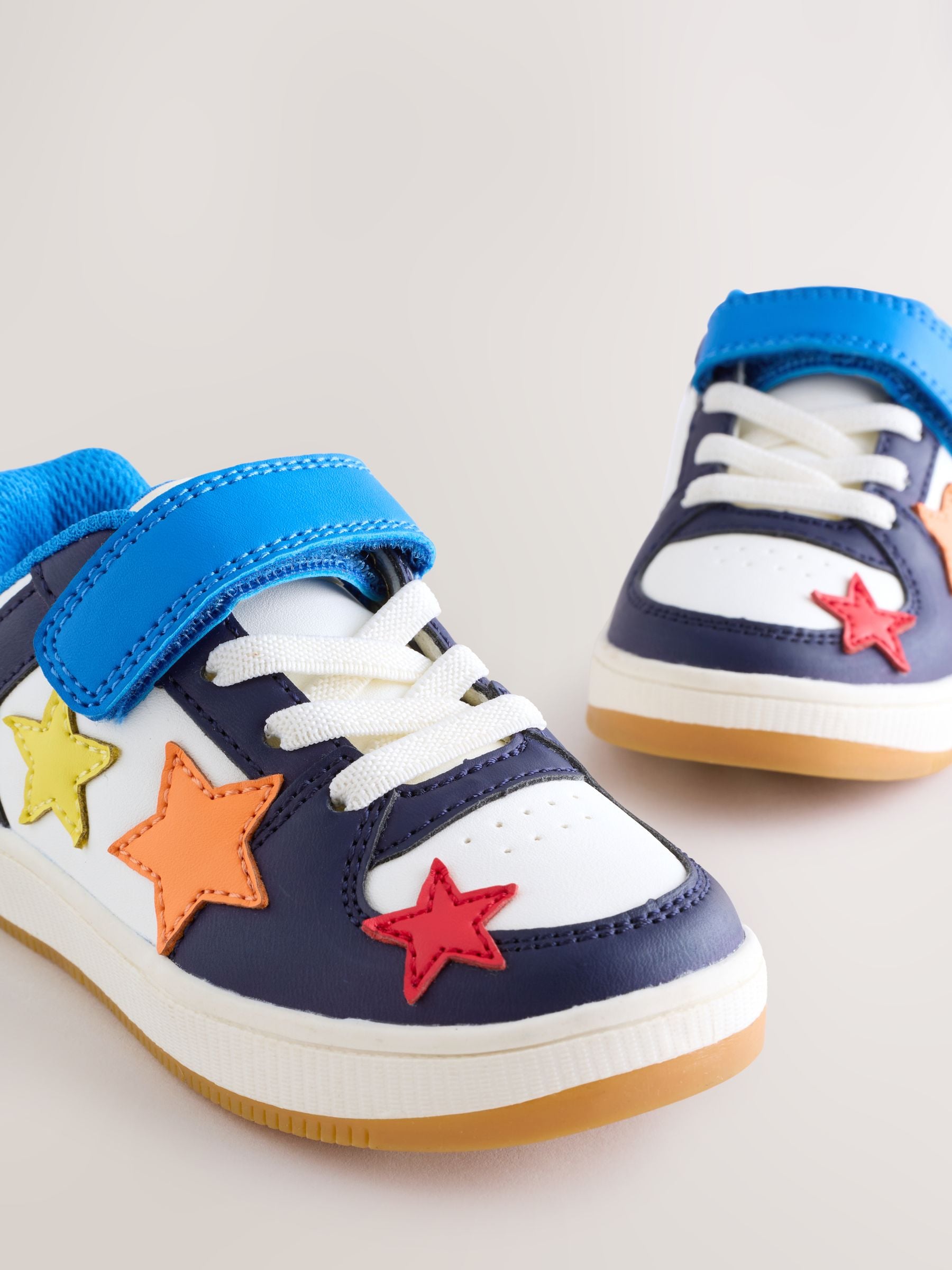 Little Bird by Jools Oliver Blue Bright Rainbow Star Trainers image 3